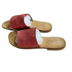 Johnny Was Camilla Red Suede Slides Sandal Size‎ 8 NWOT